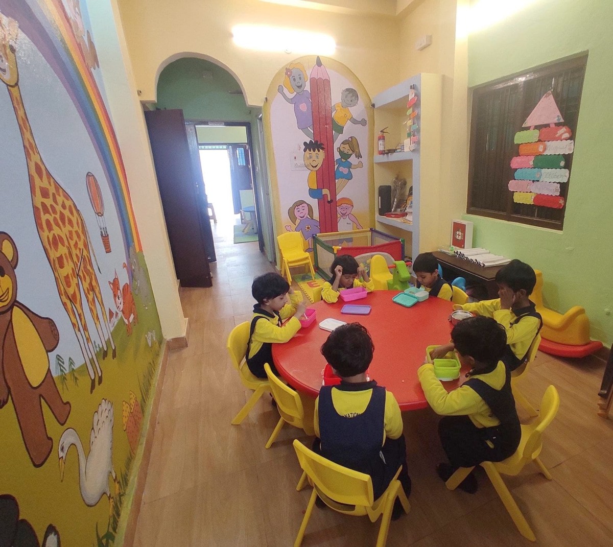 Activity room with animal murals